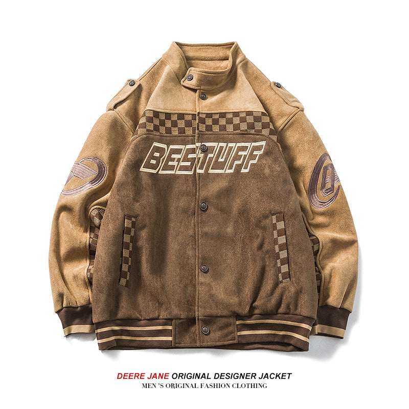 Men's Baseball Jacket Spring Baseball Uniform Men's Loose Vintage Motorcycle Clothing Jacket Jacket