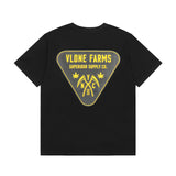 Vlone T Shirt Spring/Summer Pattern Crew Neck Short Sleeve