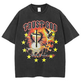 Rock Band T Shirt Short Sleeve T-shirt Loose High Street Hip Hop Men and Women