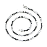 Zircon necklace black and white spaced tennis chain