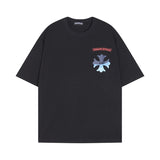 CHH Chrome Heart T Shirts Croix Cross Color Leather Printed Short Sleeve T-Shirt