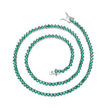 Zircon necklace three prong emerald tennis chain