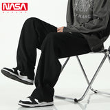 Nasa Sweatpants Men's Summer Thin Quick-Drying Black Casual Trousers Loose