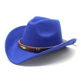 Walter White Fedora Tibetan Top Hat Metal Feather Western Cowboy Top Hat Men Female Cap Felt Cap