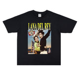 Rock Star T Shirt Music Lana Del Rey Printed T-shirt Short Sleeve round Neck Loose