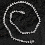 Zircon necklace copper inlaid zircon heart-shaped tennis chain