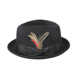 Walter White Hats Autumn and Winter Jazz Top Hat Plain Feather Big Brim Top Hat Banquet Party