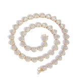 Zircon necklace heart-shaped tennis chain