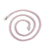 Zircon necklace Pink tennis chain
