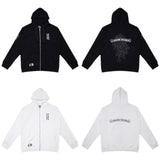 CHH Chrome Heart Hoodie Chrome Heart Sanskrit embroidered hooded zip-up sweater