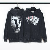 Vlone Hoodie V playing card pattern