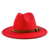 Walter White Fedora Solid Color Top Hat Versatile Fedora Hat British Style Big Brim Woolen Hat