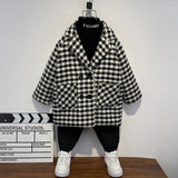 Boy Jacket Boys' Winter Coat Fashionable Cotton Padded Thickened Mid-Length Clothes