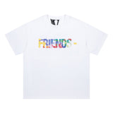 Vlone T Shirt Spring Summer Color Big V Letter Crew Neck
