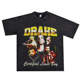 Rock Star T Shirt Drake Hip Hop Print Cotton T-shirt Short Sleeve Men and Women Loose