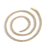 Zircon necklace copper inlaid with zircon single row full of diamonds