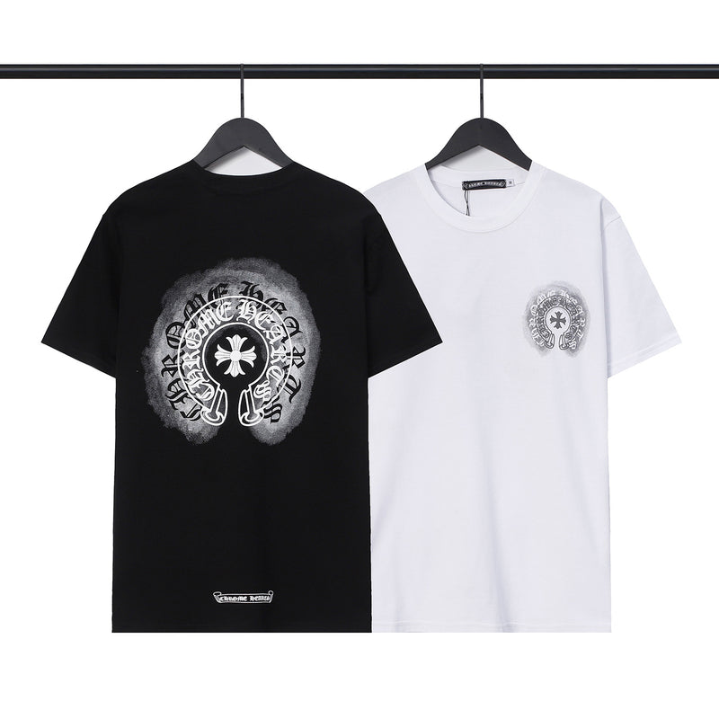 CHH Chrome Heart T Shirts Sanskrit cross logo short-sleeved men's T-shirt
