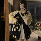 Unisex Baseball Jersey Vintage Embroidered Casual Loose Jacket