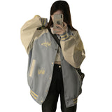 Unisex Baseball Jersey Vintage Embroidered Casual Loose Jacket