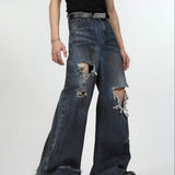Unisex Jeans American Vintage Ripped Jeans Washed and Old