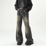 Unisex Jeans Vintage Washed Jeans Loose Pants Casual Trousers