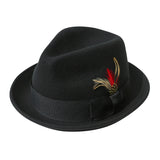 Walter White Hats Autumn and Winter Jazz Top Hat Plain Feather Big Brim Top Hat Banquet Party