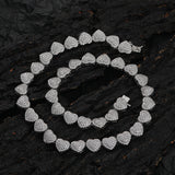 Zircon necklace Heart shaped tennis chain