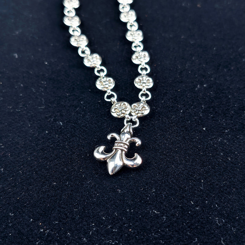 Chrome Heart Necklace Pendant Vintage Cross Chain