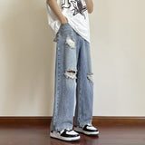 Unisex Jeans Ripped Jeans Men's Loose Straight Pants
