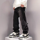Unisex Jeans Vintage Loose Straight Pants Casual Trousers
