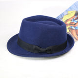 Walter White Fedora Wool Felt Top Hat Men's Fedora Hat Autumn Winter Retro British Hat