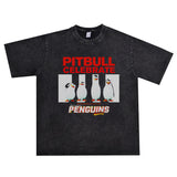 Rock Star T Shirt Rapper Bulldog Pitbull Pip Paul T-shirt Short Sleeve Men and Women Loose