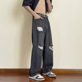 Unisex Jeans Ripped Jeans Men's Loose Straight Pants