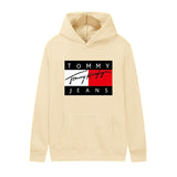 Tommy T Hoodie Hooded Sweater Fleece Print