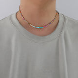Zircon necklace Gradient colorful zircon tennis necklace