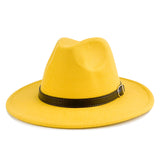 Walter White Fedora Solid Color Belt Woolen Hat Autumn and Winter Men and Women Fur Felt Hat