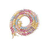 Zircon necklace color zircon marquise tennis chain