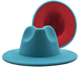 Walter White Fedora Woolen Hat Double-Sided Color Matching Felt Cap Flat Brim Fedora Hat