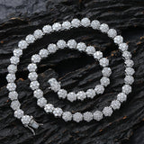 Zircon necklace Flower shaped zircon single row chain
