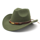 Walter White Fedora Tibetan Top Hat Metal Feather Western Cowboy Top Hat Men Female Cap Felt Cap