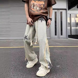Unisex Jeans Embroidered Jeans Men's Spring and Autumn Vintage Loose Wide Leg Straight Pants