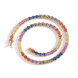 Zircon necklace size mixed color ladder cubic zirconia tennis chain