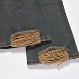 Unisex Jeans Vintage Pull Jeans Washed Trousers