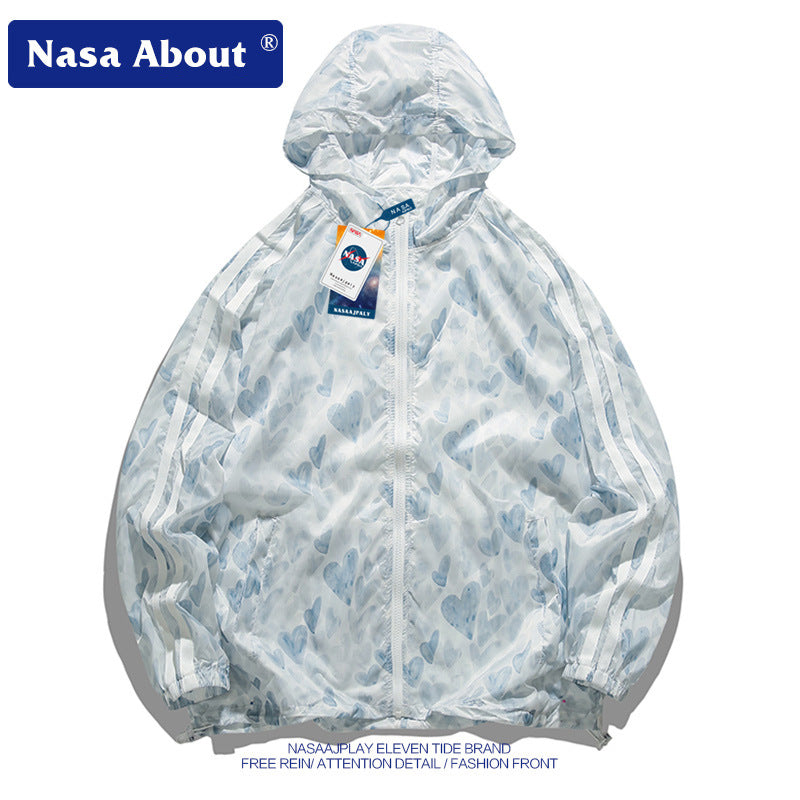 Nasa Sun Protection Shirt Sun Protection Clothing Men's Summer Ultra-Thin Couple Wind Shield