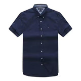 Tommy T Shirts Simple All-Match Loose Business Oxford Fabric