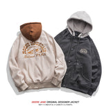 Men Baseball Jacket Spring Hooded Baseball Uniform Male Loose Vintage Casual Jacket Coat