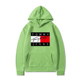 Tommy T Hoodie Hooded Sweater Fleece Print