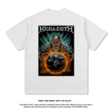 Rock Band T Shirt Washed Short Sleeve T-shirt round Neck