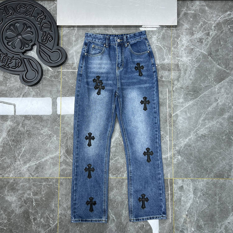 CHH Chrome Hearts Jeans Unisex Casual Loose Jeans