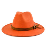 Walter White Fedora Solid Color Top Hat Versatile Fedora Hat British Style Big Brim Woolen Hat